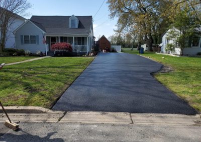 fresh asphalt work