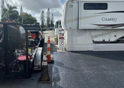 fresh asphalt work